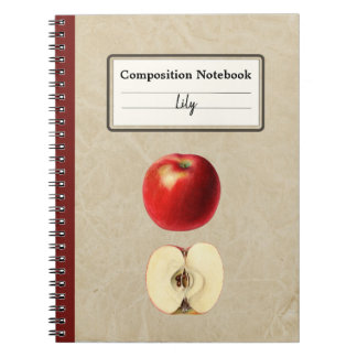A Red Apple and a Half Personalised Composition Notebook