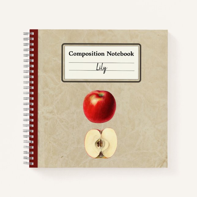A Red Apple and a Half Personalised Composition Notebook (Front)