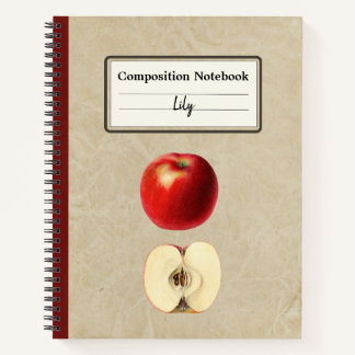 A Red Apple and a Half Personalised Composition Notebook
