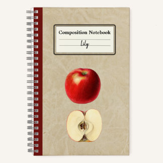 A Red Apple and a Half Personalised Composition Notebook