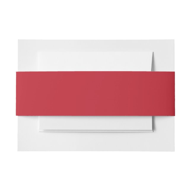 a red background with a invitation belly band (Front Example)