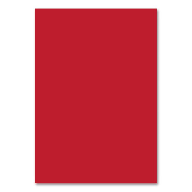 a red background with a table number (Front)