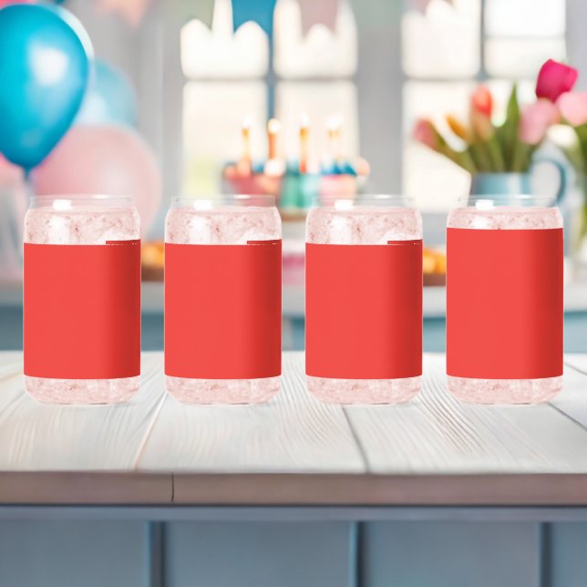 a red background with a white border can glass (Insitu (Baby Shower))