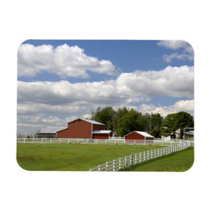 A red barn and farm at Pamona, Kansas. Magnet
