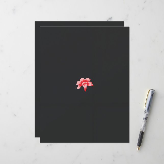 a red flower on a black background (Front/Back In Situ)