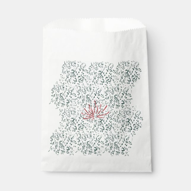 a red flower on a black background favour bags (Front)