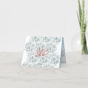 a red flower on a black background thank you card
