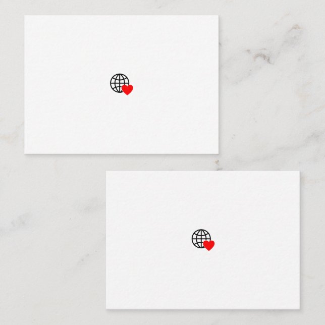 A red heart symbol created with smooth, bold lines appointment card (Front/Back)