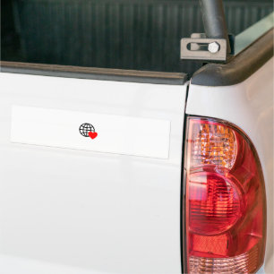A red heart symbol created with smooth, bold lines bumper sticker