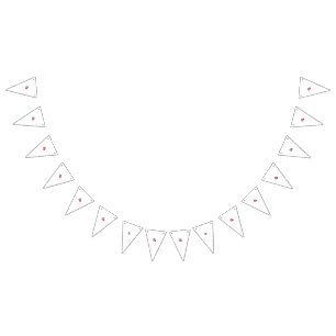 A red heart symbol created with smooth, bold lines bunting 
