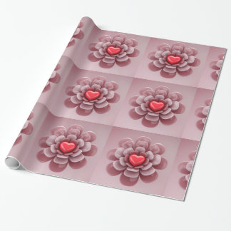 a red heart wrapping paper