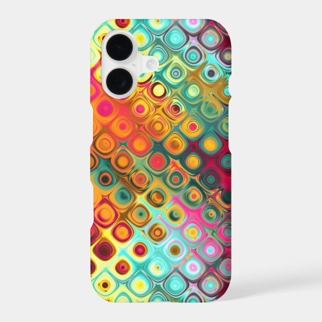 A Red Liquid Rainbow Dots Abstract Pattern (Back)