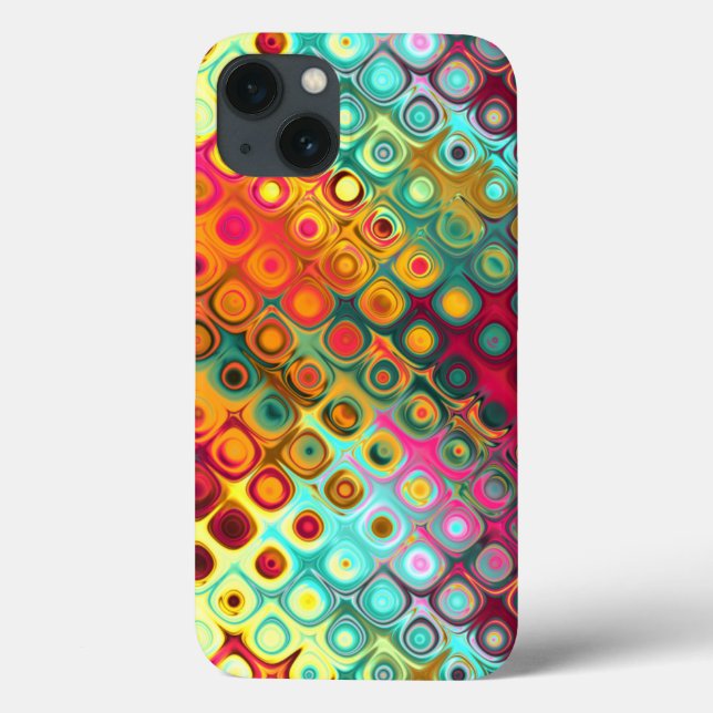A Red Liquid Rainbow Dots Abstract Pattern Case-Mate iPhone Case (Back)
