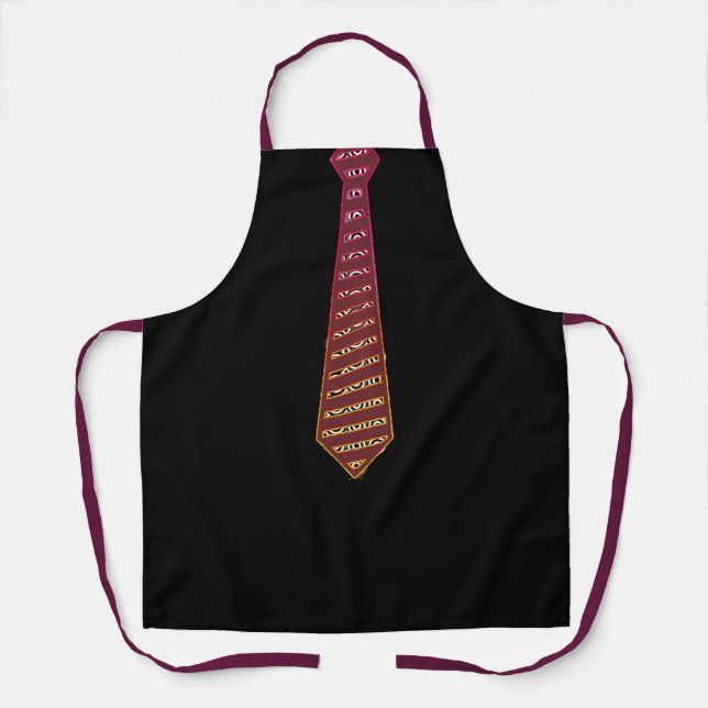A Red Mix Tie For Your Black Apron (Front)