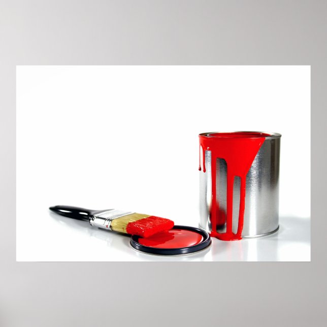 a red paint bucket and brush poster (Front)