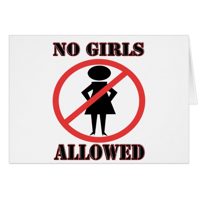 A Red Prohibition Sign with a Woman Inside. (Front Horizontal)