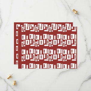 A red rug with a textured pattern is spread out on save the date