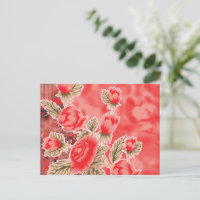 a red scarf with flowers on it