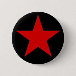 A Red Star Of Anarchy 6 Cm Round Badge