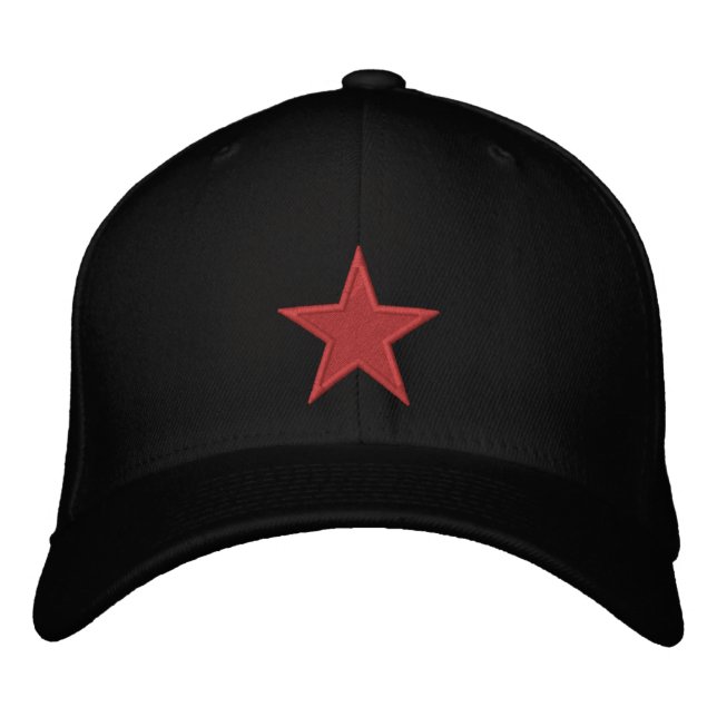 A Red Star Of Anarchy Embroidered Hat (Front)