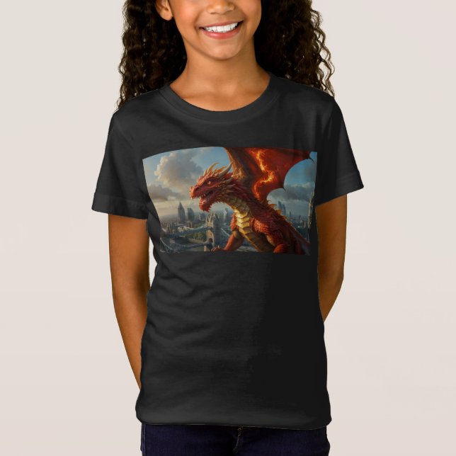 A Red Welsh Dragon Terrorizes London T-Shirt (Front)