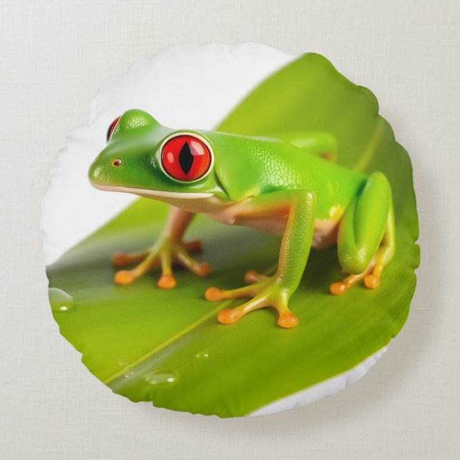 A Redeye Tree Frog Round Cushion (Front)