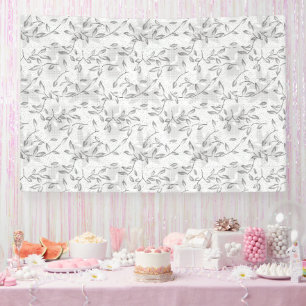 A refined black and white floral motif, highlighti banner