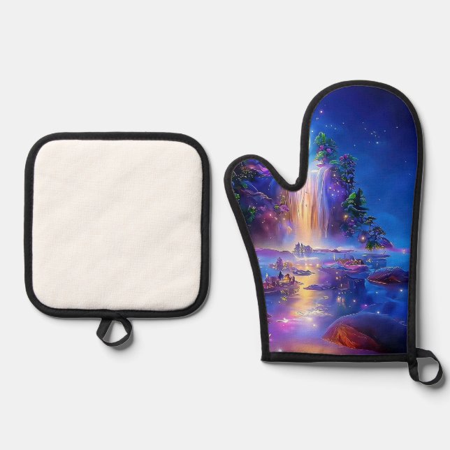 A Refreshing Melody 025 Oven Mitt & Pot Holder Set (Front)