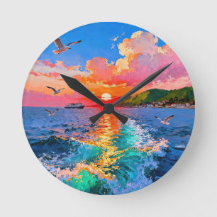 A Refreshing Melody 027 Round Clock