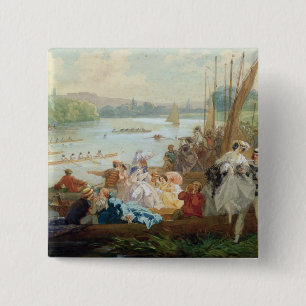 A Regatta at Asnieres during the Second Empire 15 Cm Square Badge