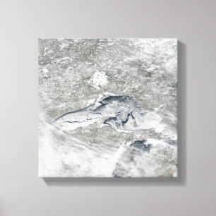 A relatively rare blanket of ice canvas print