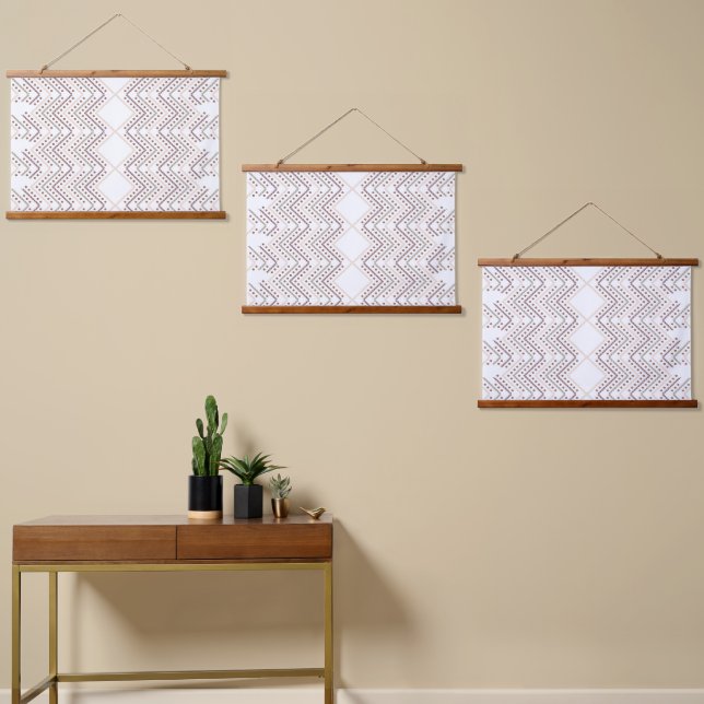 A repeating geometric pattern with diamond shapes  hanging tapestry (Asymmetrical)