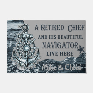 A Retired Chief His Beautiful Navigator Live Here Doormat