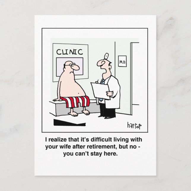 A retiree at the doctor's postcard (Front)