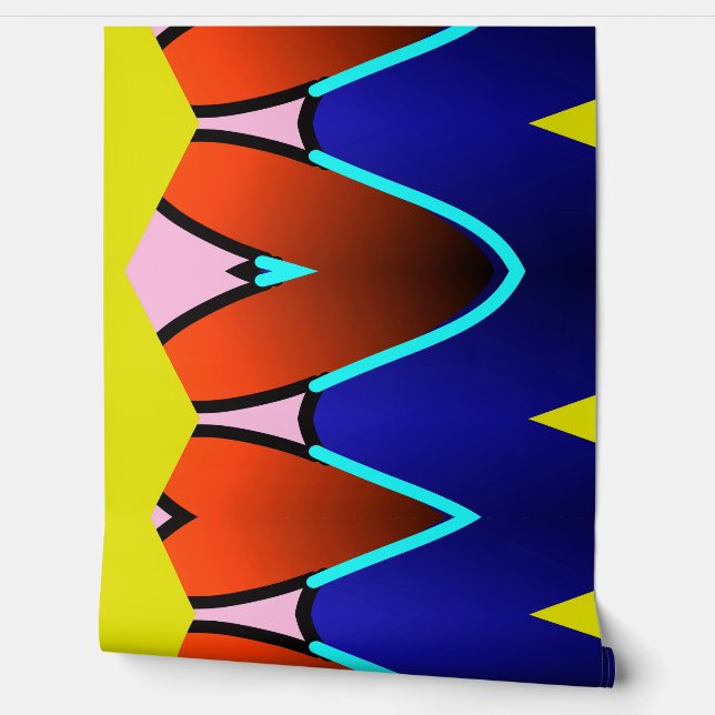A retro abstract multicolor "Ratti_Creative_Arts" Wallpaper (Unrolling)