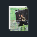 A Retro Couple Mixed Media Collage Postcard<br><div class="desc">A mixed media collage made and photographed by Angelandspot in the year 2026 with vintage images from a magazine from 1968,  a section of a phone book,  and a section of a vintage textbook.</div>