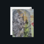 A Retro Girl Catching Butterflies Postcard<br><div class="desc">A collage made and photographed by Angelandspot in the year 2026 with vintage images from a magazine from the 1980s era</div>