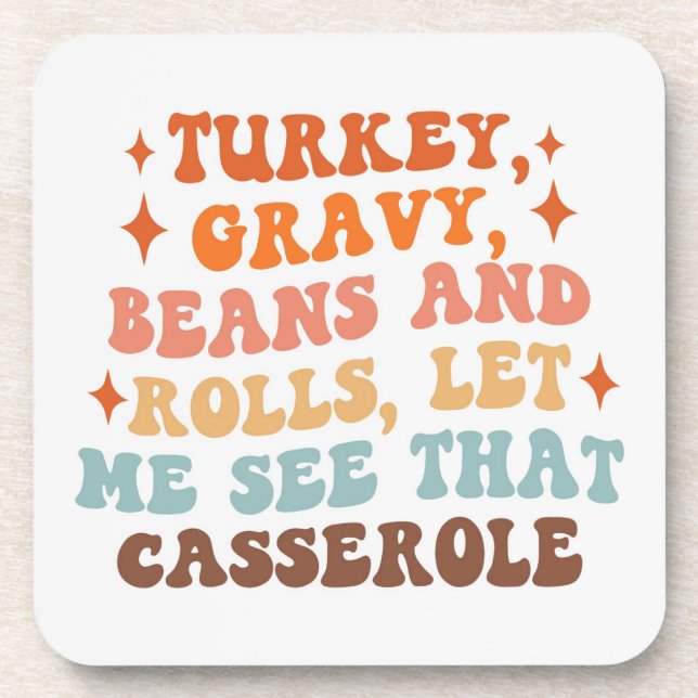 A Retro Thanksgiving Dinner Coaster (Front)