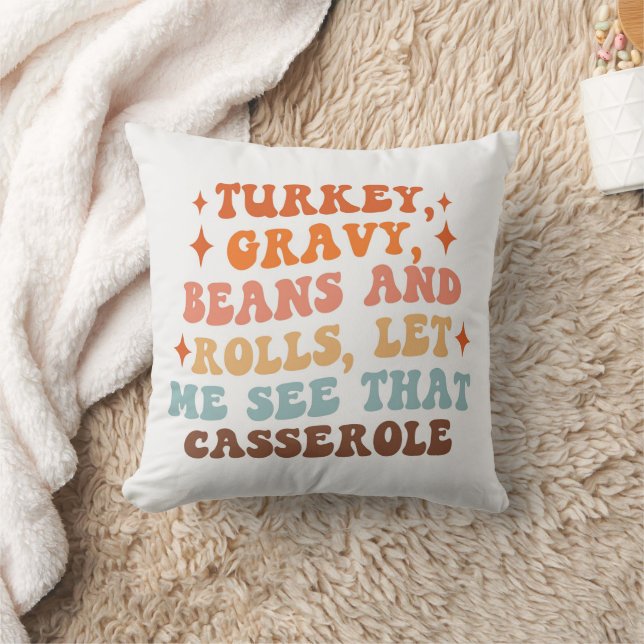 A Retro Thanksgiving Dinner Cushion (Blanket)
