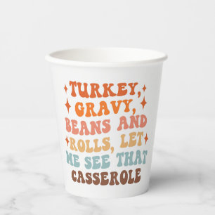 A Retro Thanksgiving Dinner Paper Cups