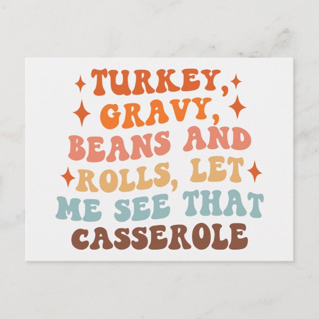 A Retro Thanksgiving Dinner Postcard (Front)