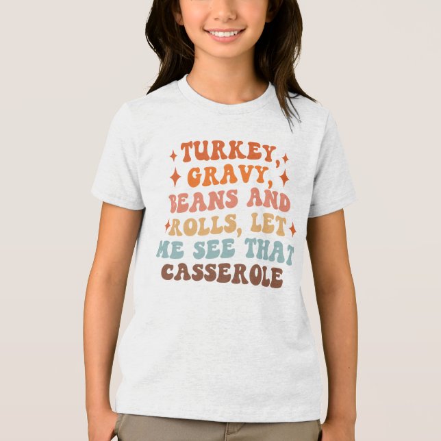 A Retro Thanksgiving Dinner Tri-Blend Shirt (Front)