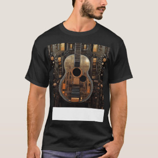 A RetroFuturistic Looking Acoustic Guitar T-Shirt