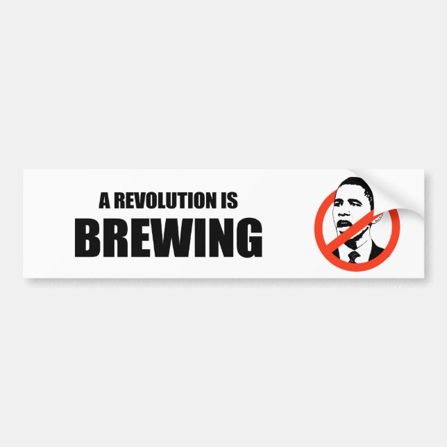 A revolution is brewing bumper sticker (Front)