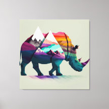 A Rhino Wall Art mixed with Nature.
