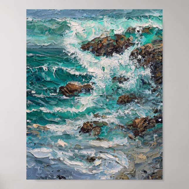 A Rhythmic Study of Crashing Tides Poster (Front)