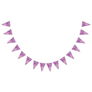 A richly patterned textile design featuring shades bunting