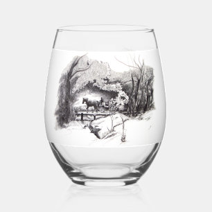A Ride Through Central Park Drinkware Set Stemless Wine Glass