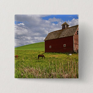 A ride through the farm country of Palouse 3 15 Cm Square Badge