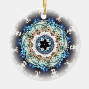 A ring of fire (colorful pattern) ceramic tree decoration